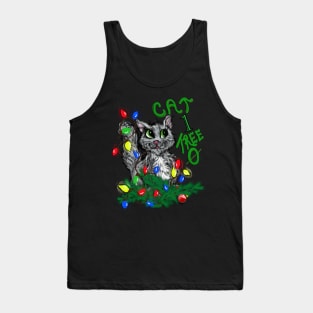 Cat Gifts, Merry Christmas Catmas Tree Cat & Christmas Tree Funny Gift Tank Top